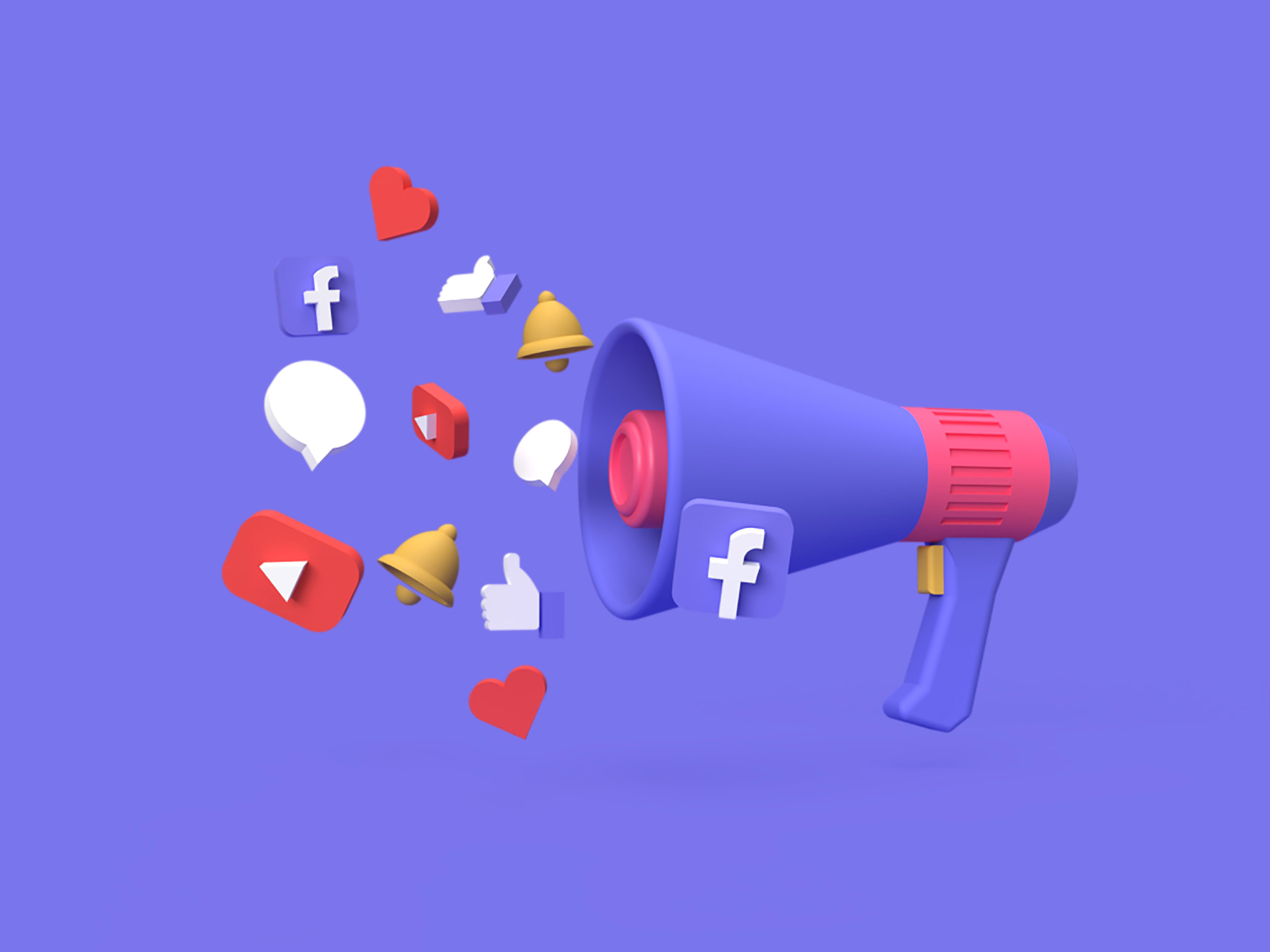 Megafono promocionando redes sociales