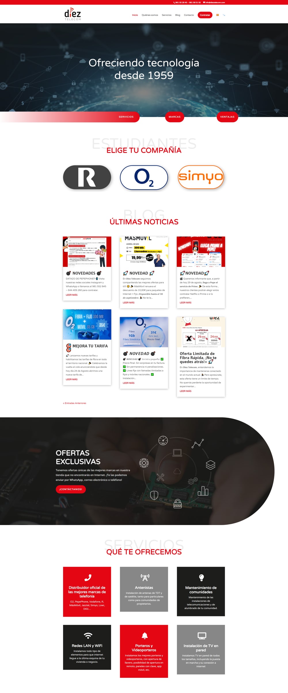 Diez Telecom, nova web