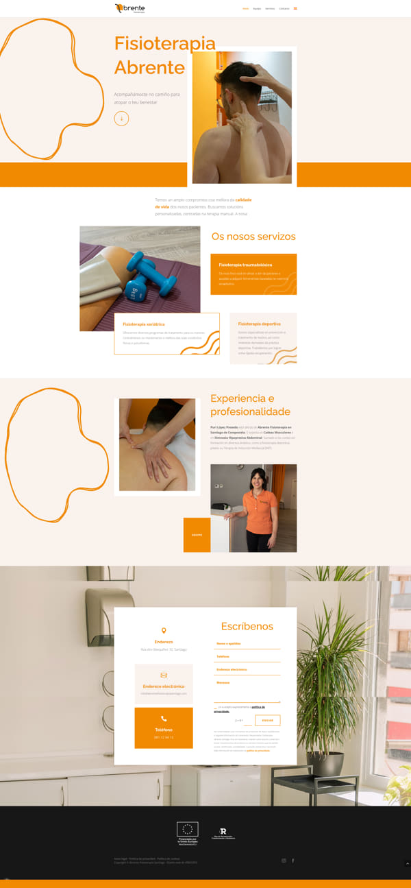 Páxina web de Abrente Fisioterapia